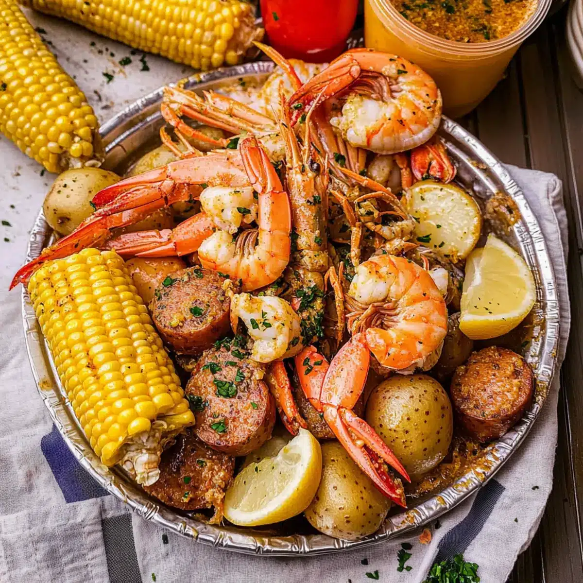 Cajun Seafood Boil with Garlic Butter Sauce