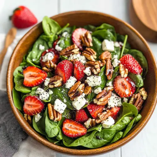 Spinach Strawberry Salad with Balsamic Poppy Seed Dressing