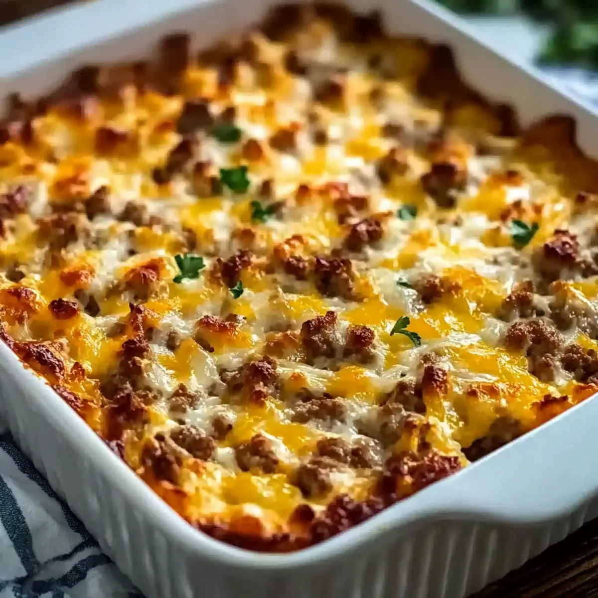 Sausage Hash Brown Breakfast Casserole