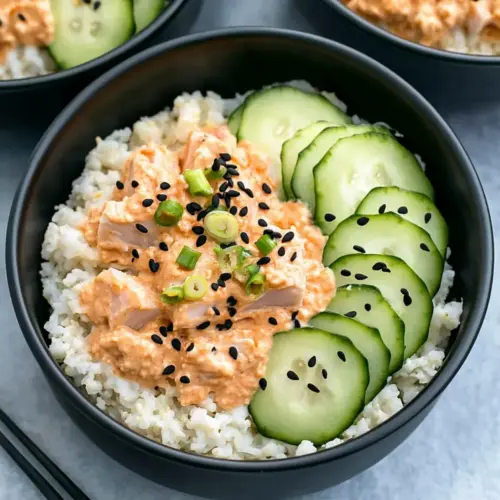 Spicy Tuna Bowls with Cauliflower Rice