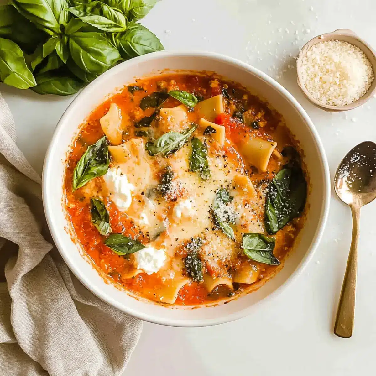 Easy Creamy Lasagna Soup