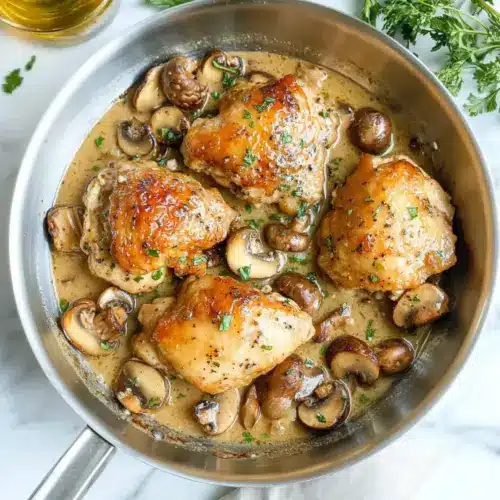 Skillet Mushroom Chicken Thighs