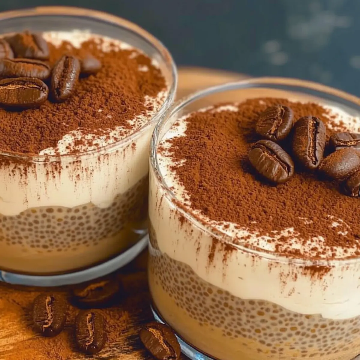 Tiramisu Chia Pudding with Greek Yogurt