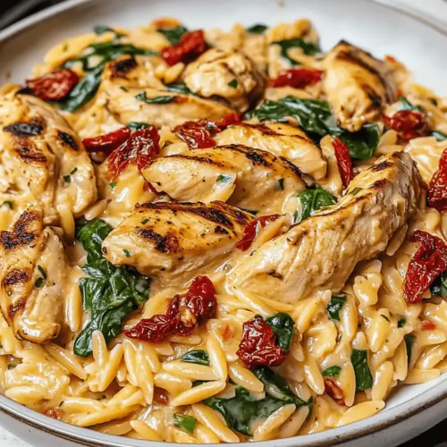Creamy Tuscan Chicken Orzo