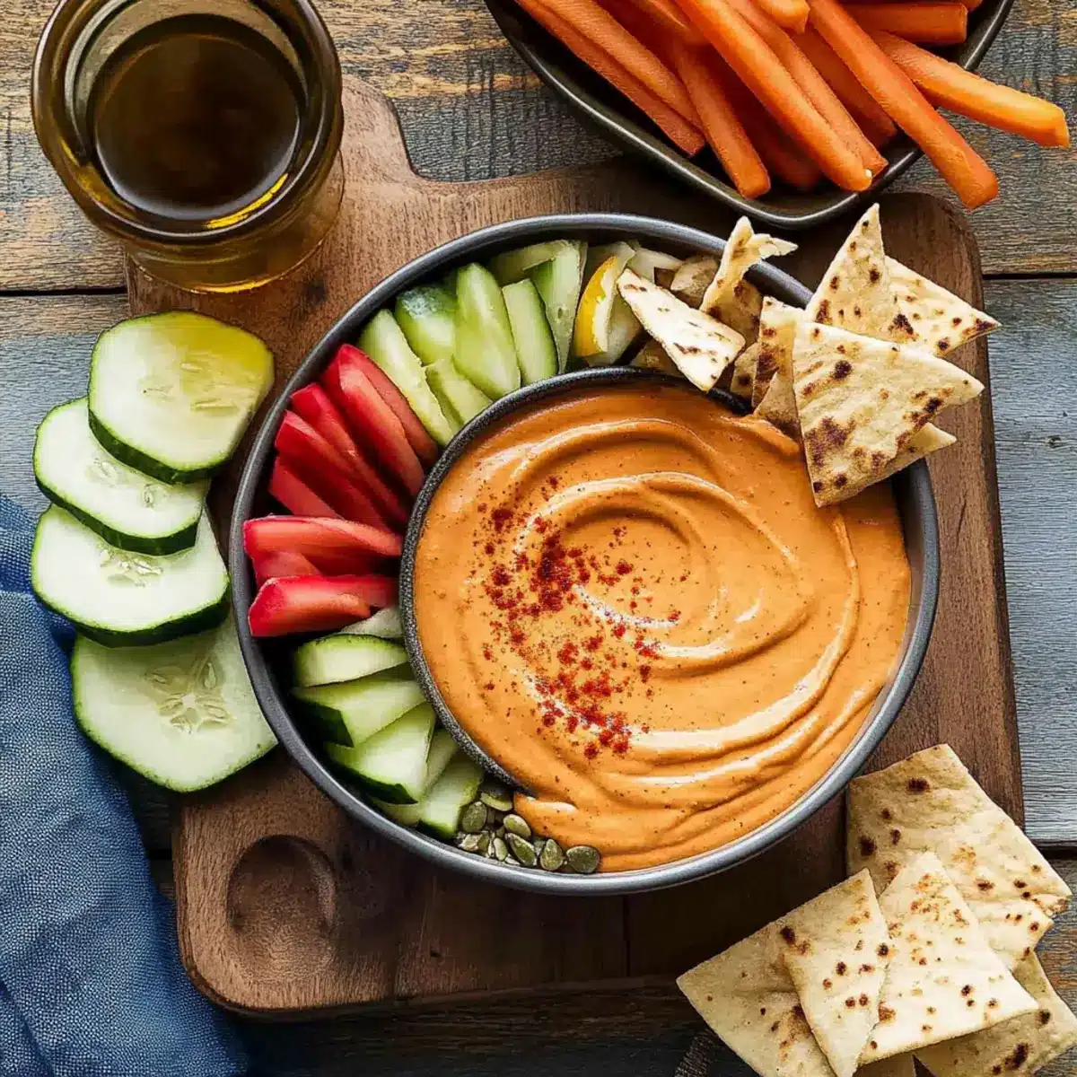 Roasted Red Pepper Dip (With Cashews)