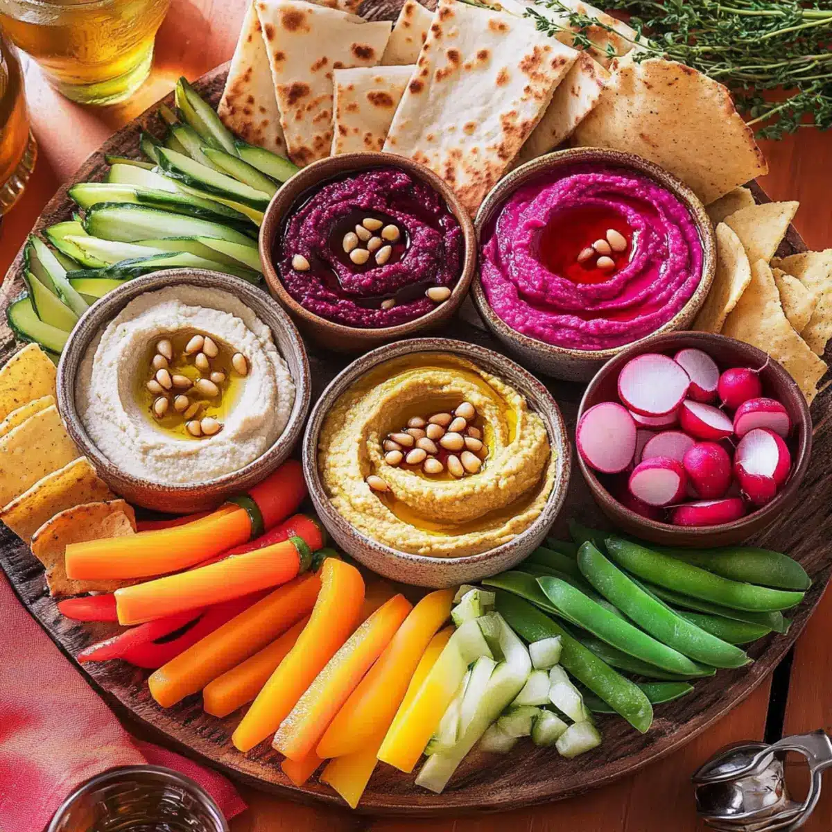 Homemade Hummus Platter