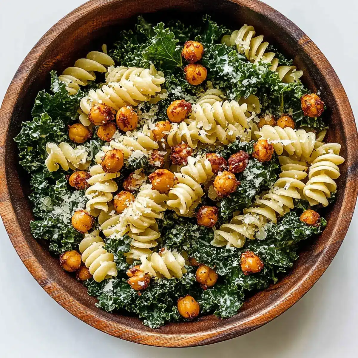 Kale Caesar Pasta Salad